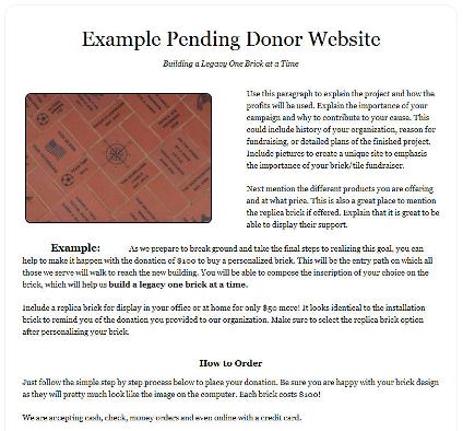CLICK HERE donor website example